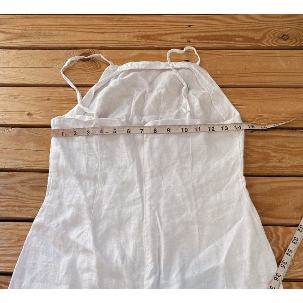 Madewell NWT Women’s Spaghetti strap linen Goldie A-Line Midi dress 2 White P9 - Picture 8 of 8